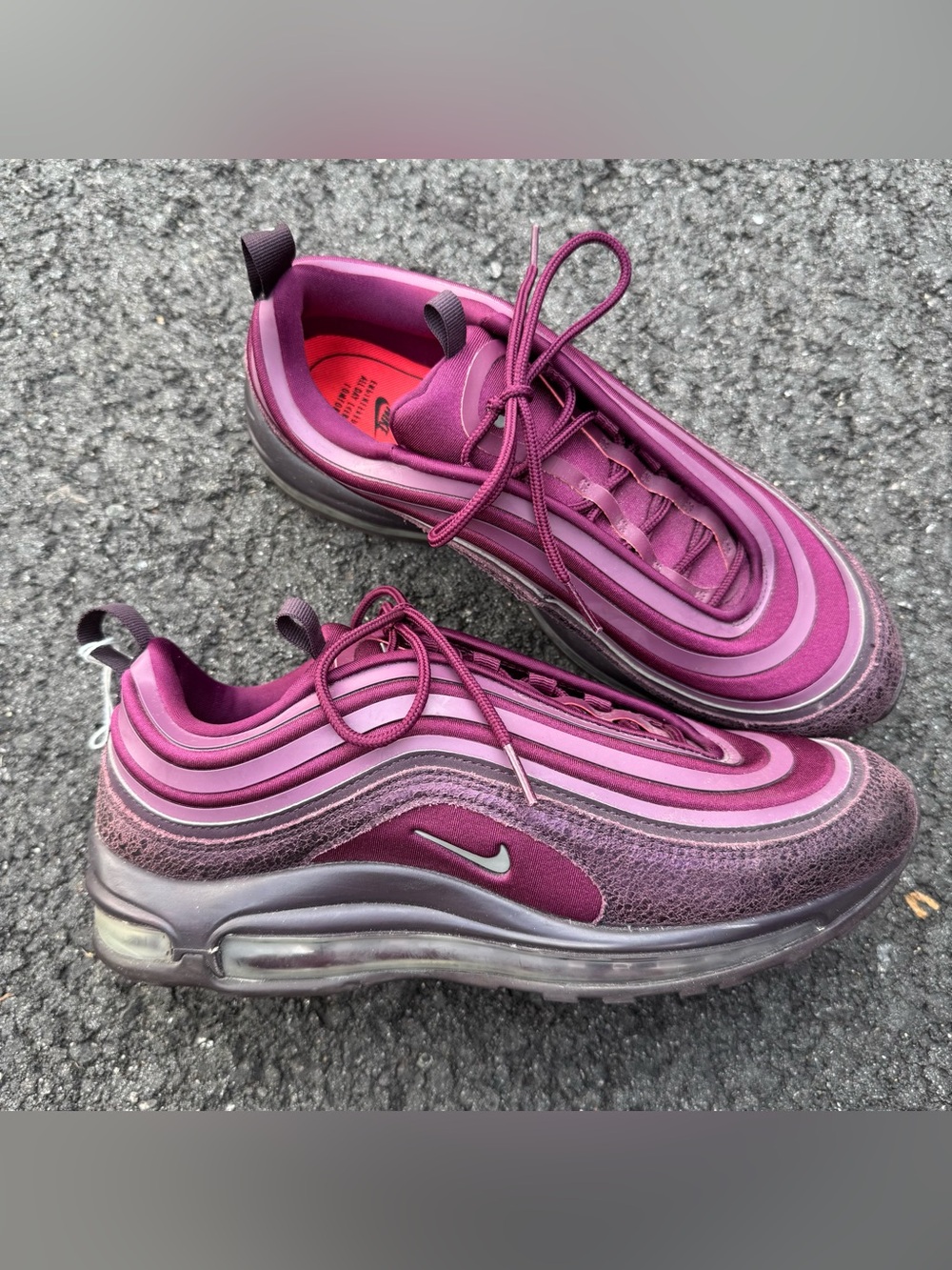 Nike Air Max 97 Ultra 17 Shoes Womens Size 9.5 Purple Athletic Running Sneakers